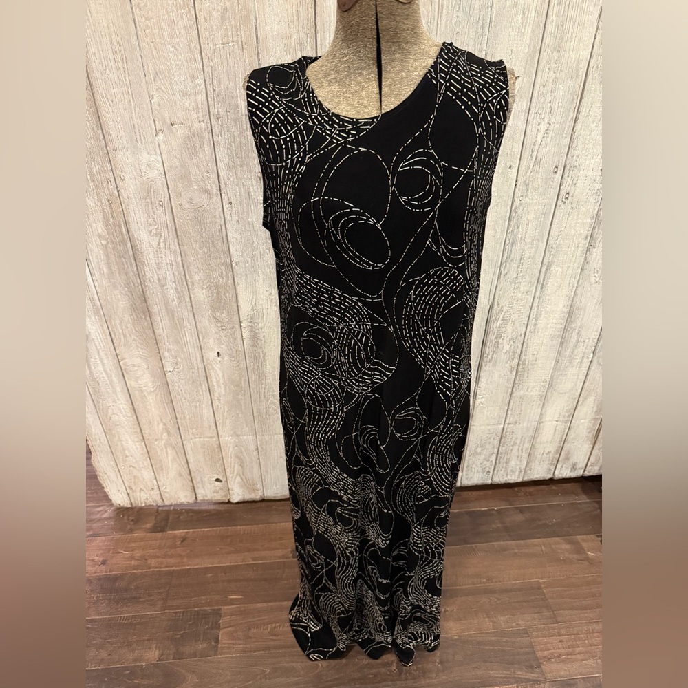 Choices Black and Silver Swirl Maxi Dress